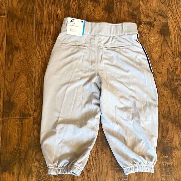 NWT!  Champro men’s gray baseball knickers with navy stripe, men’s size small - Picture 9 of 10